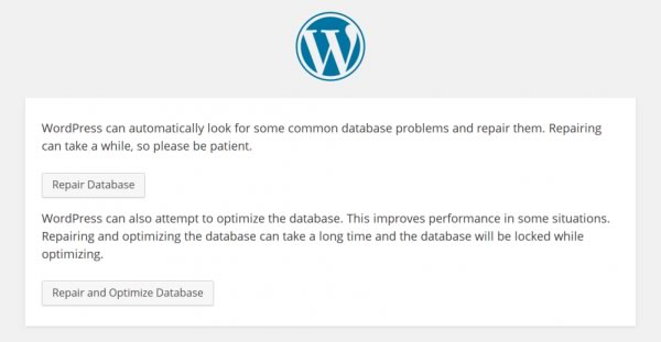 reparar base de datos wordpress